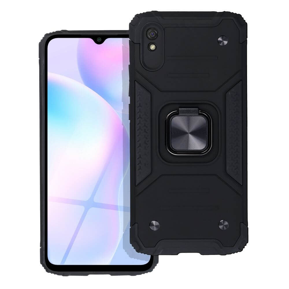 Калъф със Стойка-Пръстен за Xiaomi Redmi 9A, Armor Style Case, Черен (2)