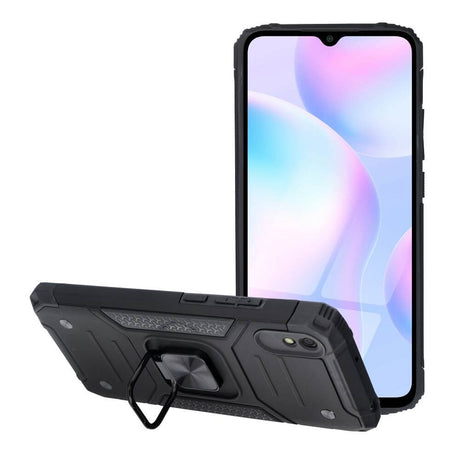 Калъф със Стойка-Пръстен за Xiaomi Redmi 9A, Armor Style Case, Черен (3)