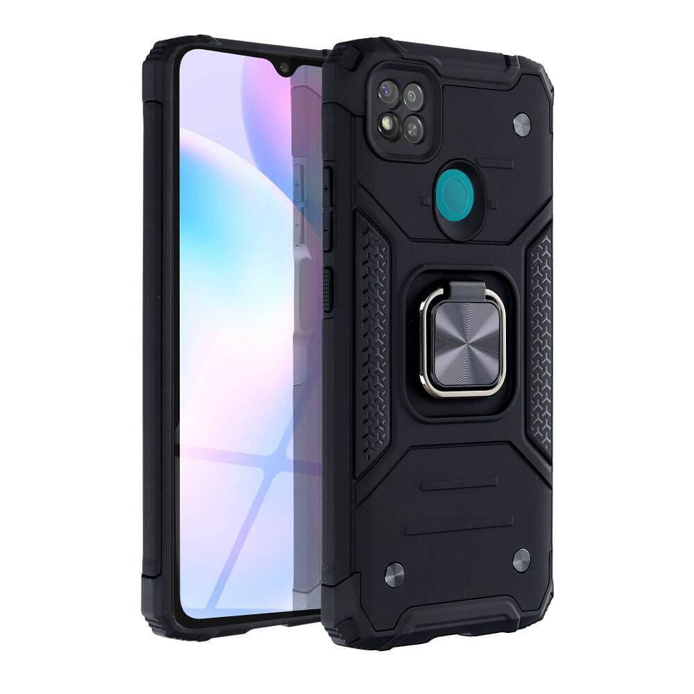 Калъф със Стойка-Пръстен за Xiaomi Redmi 9C, Armor Style Case, Черен