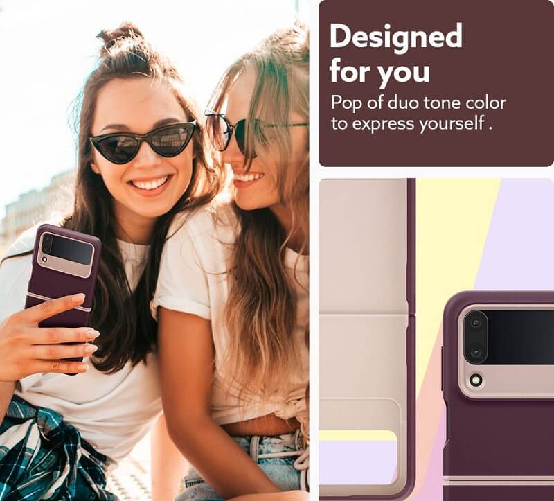 Противоударен Калъф за Samsung Z Flip 4, Spigen Caseology Nano Pop, Бордо (3)