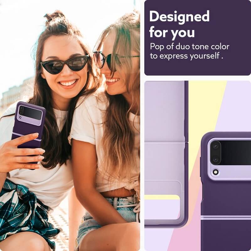 Противоударен Калъф за Samsung Z Flip 4, Spigen Caseology Nano Pop, Лилав (4)