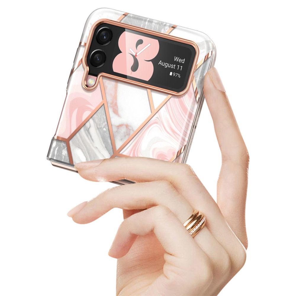 Дамски Калъф за Samsung Z Flip 4, Supcase Iblsn Cosmo Marble, Розов (2)