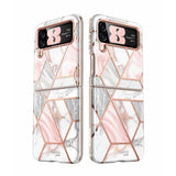 Дамски Калъф за Samsung Z Flip 4, Supcase Iblsn Cosmo Marble, Розов (6)