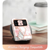 Дамски Калъф за Samsung Z Flip 4, Supcase Iblsn Cosmo Marble, Розов (9)