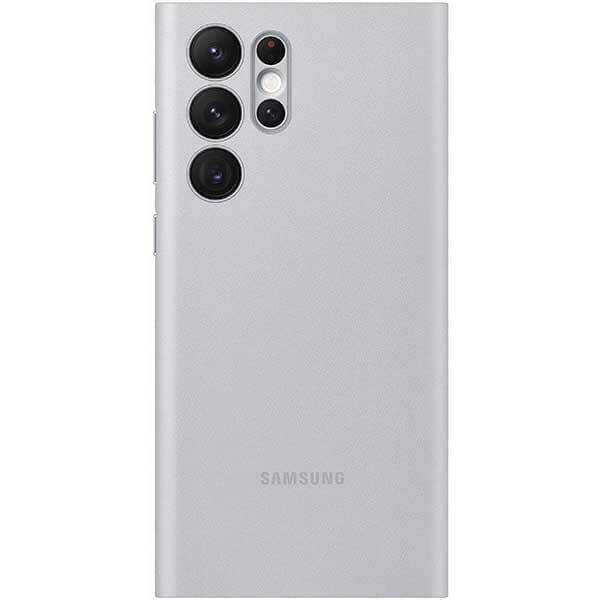 Оригинален Активен Калъф за Samsung S22 Ultra, Led View Cover Book Case EF-NS908PJE, Сив (5)