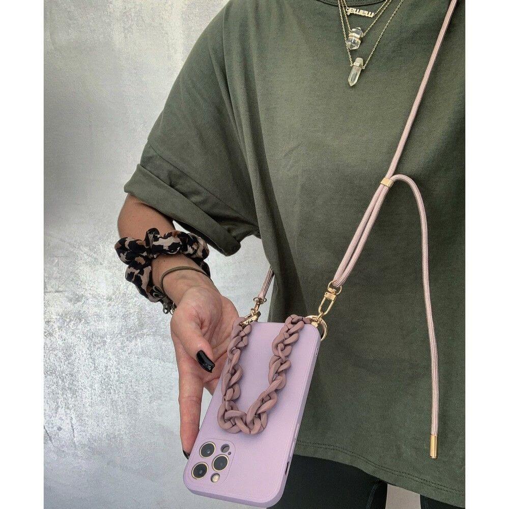 Калъф с Връзка за iPhone 14 Pro, Tech-Protect Icon Chain Case, Лилав (2)