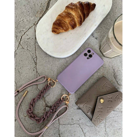 Калъф с Връзка за iPhone 14 Plus, Tech-Protect Icon Chain Case, Лилав (3)