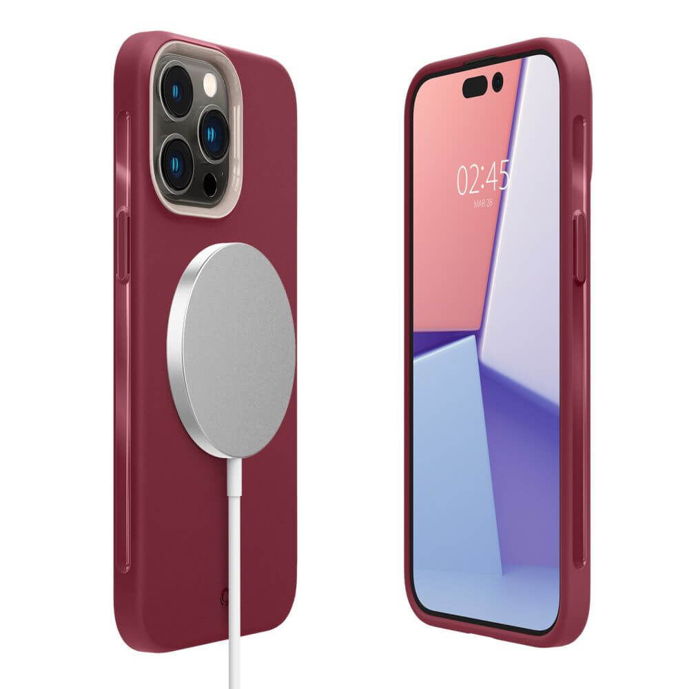 Magsafe Силиконов Калъф за iPhone 14 Pro, Spigen Cyrill Ultra Color Case, Червен (7)