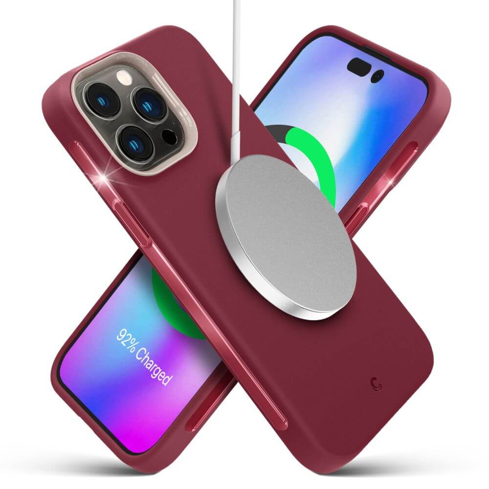 Magsafe Силиконов Калъф за iPhone 14 Pro, Spigen Cyrill Ultra Color Case, Червен (2)