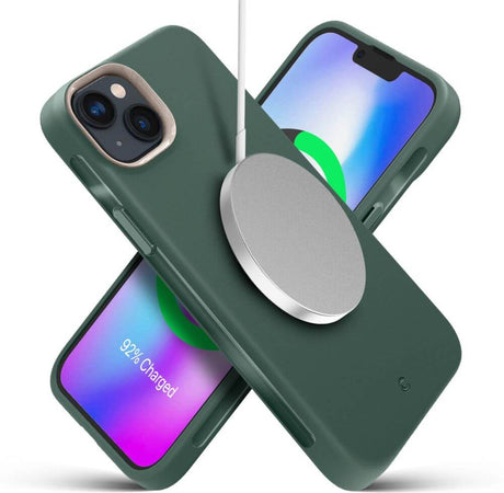 Magsafe Силиконов Калъф за iPhone 14 Plus, Spigen Cyrill Ultra Color Case, Зелен (2)