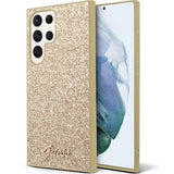 Луксозен Калъф за Samsung S23 Ultra, Guess Glitter Case, Златист