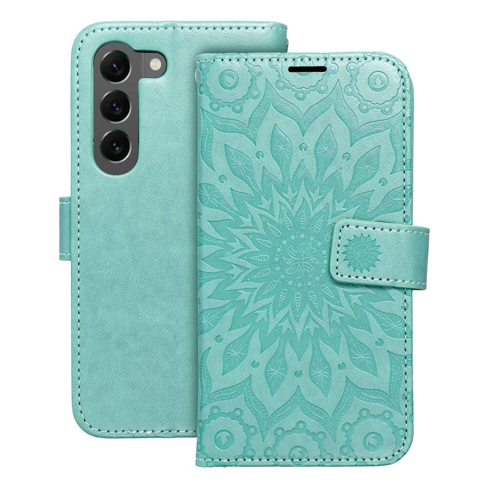 Кожен Калъф за Samsung S23 Plus, Forcell Mezzo Book Case Sun, Зелен