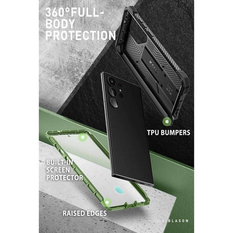 Противоударен Калъф за Samsung S23 Ultra, Supcase Iblsn ArmorBox, Зелен (7)