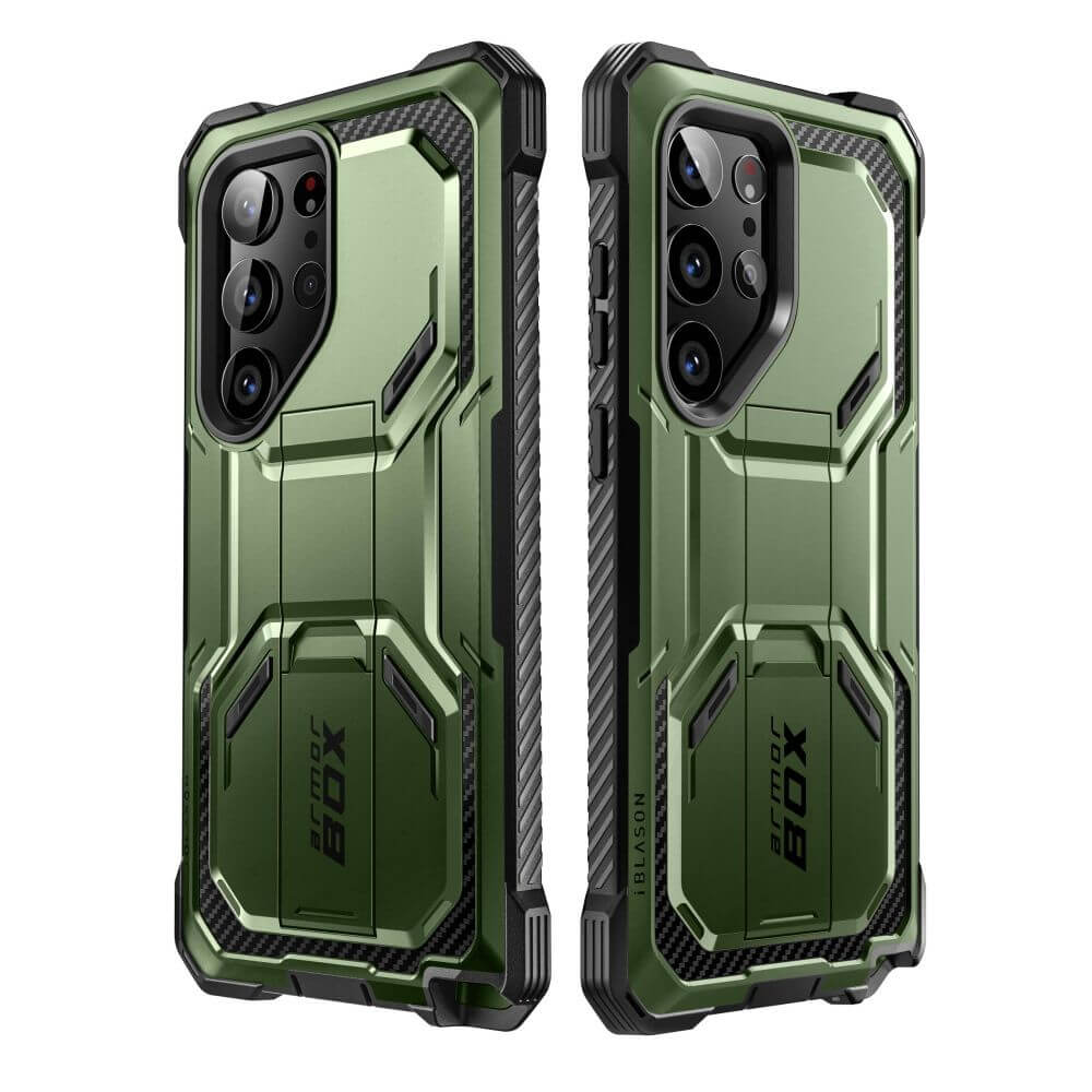 Противоударен Калъф за Samsung S23 Ultra, Supcase Iblsn ArmorBox, Зелен (2)