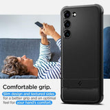 Противоударен Силиконов Калъф за Samsung S23, Spigen Rugged Armor Case, Черен (7)