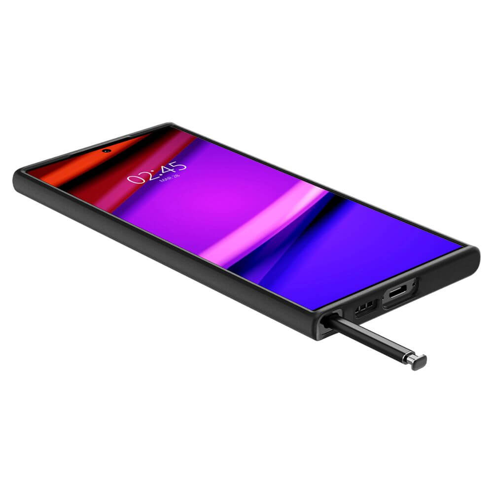 Противоударен Силиконов Калъф за Samsung S23 Ultra, Spigen Core Armor Case, Черен (7)