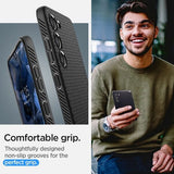 Противоударен Силиконов Калъф за Samsung S23, Spigen Liquid Air Case, Черен (8)