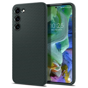 Противоударен Силиконов Калъф за Samsung S23, Spigen Liquid Air Case, Зелен