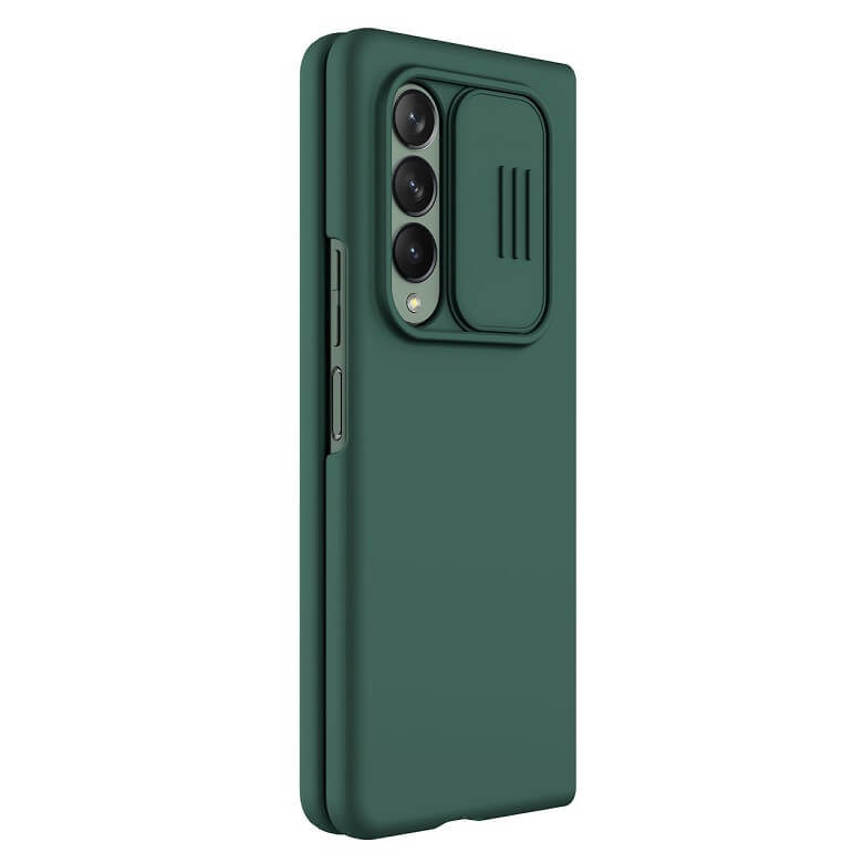 Калъф с Плъзгач за Камера за Samsung Z Fold 3, Nillkin CamShield Silky Case, Зелен (4)