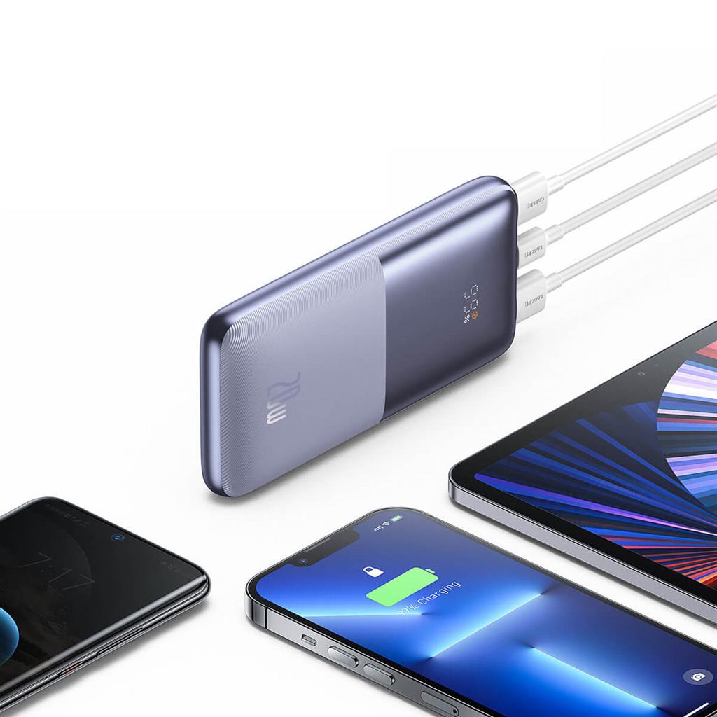 Външна Батерия с Бързо Зареждане, Baseus Bipow Pro 20W PD 10000 mAh, Лилав (6)