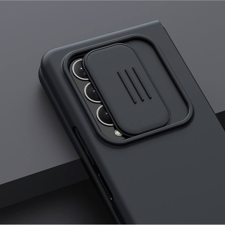 Калъф с Плъзгач за Камера за Samsung Z Fold 3, Nillkin CamShield Silky Case, Черен (6)