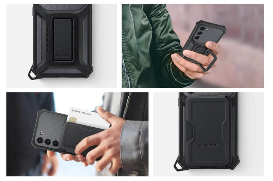 Оригинален Калъф с Поставка и Джоб за Samsung S23 Plus, Rugged Gadget Case EF-RS916CBEGWW, Черен (9)