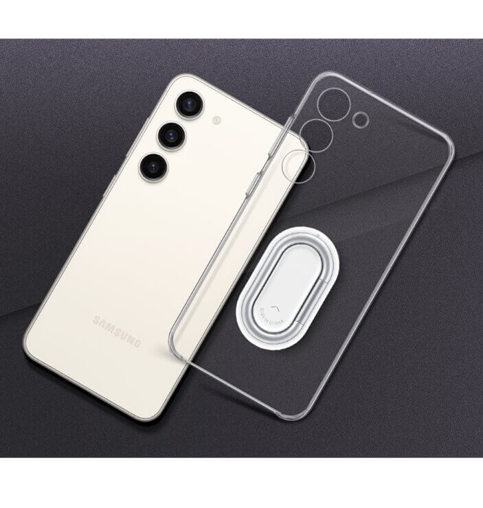Оригинален Калъф с Поставка за Samsung S23, Clear Gadget Case EF-XS911CTEGWW, Прозрачен (7)