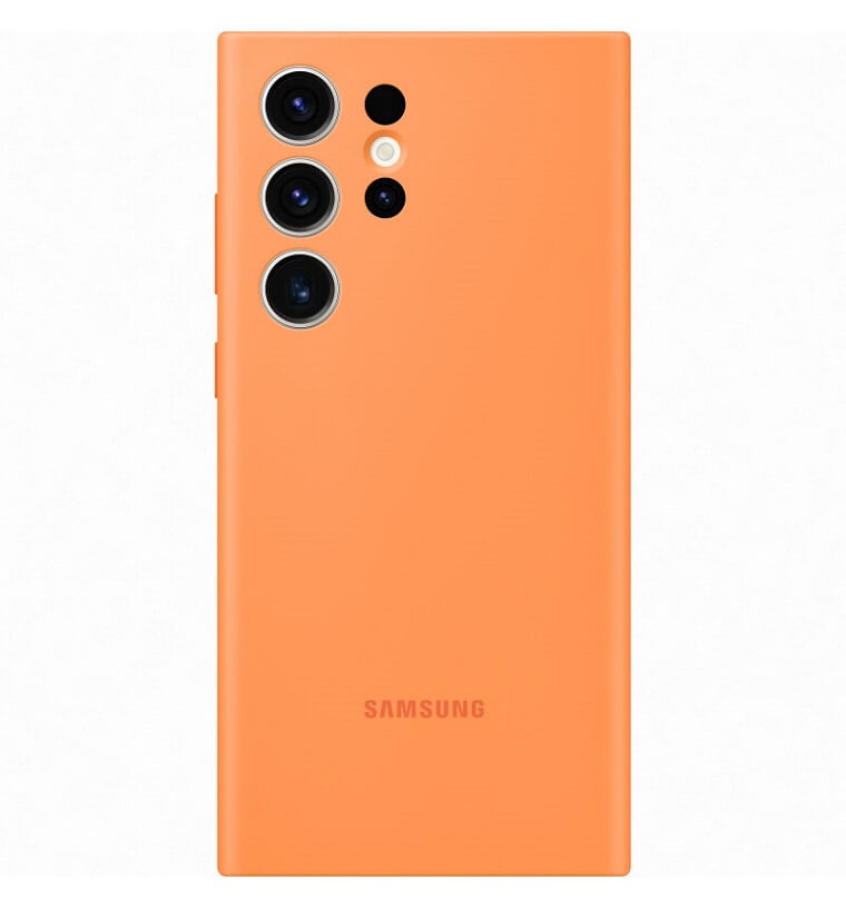 Оригинален Силиконов Калъф за Samsung S23 Ultra, Silicone Cover Case EF-PS918TOEGWW, Оранжев