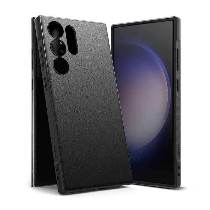Противоударен Силиконов Калъф за Samsung S23 Ultra, Ringke Onyx Case, Черен (2)