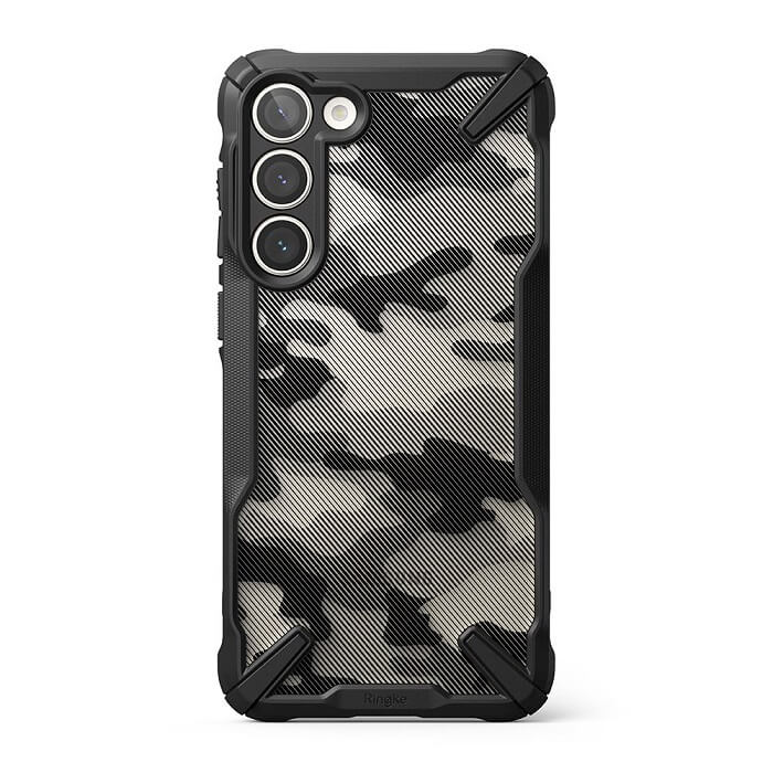 Противоударен Хибриден Калъф за Samsung S23 Plus, Ringke Fusion X Camouflage Case, Черен (3)