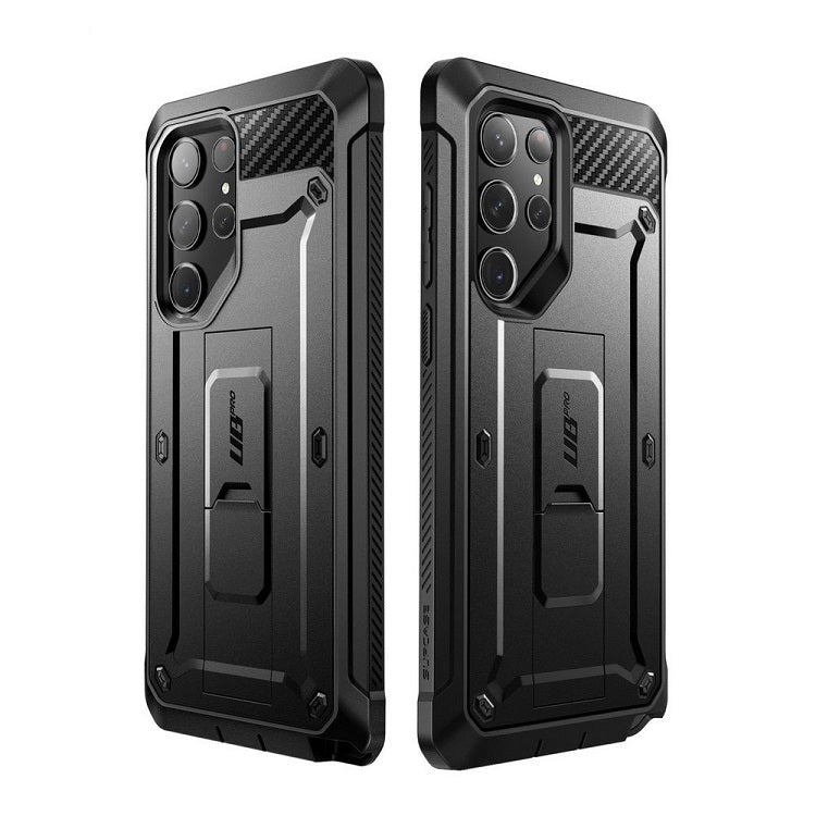 Противоударен Калъф 3в1 за Samsung S23 Ultra, Supcase Unicorn Beetle Pro Set, Черен (3)