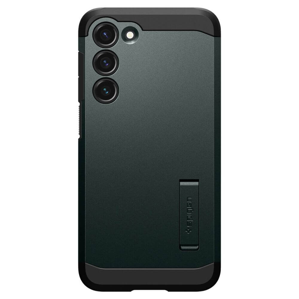 Противоударен Хибриден Калъф за Samsung S23, Spigen Tough Armor Case, Зелен (3)