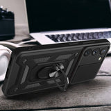 Калъф с Предпазител за Камера и Стойка за Samsung A14, Tech-Protect Kickstand Pro Case, Черен (5)