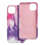 Magsafe Кожен Калъф за iPhone 14 Plus, Forcell Leather Splash Case, Розов (4)