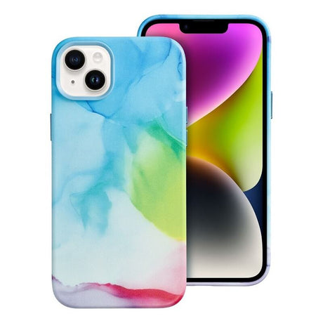 Magsafe Кожен Калъф за iPhone 14 Plus, Forcell Leather Splash Case, Син