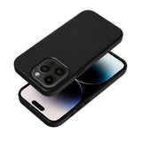 Magsafe Кожен Калъф за iPhone 14, Forcell Leather Mag Cover Leather Case, Черен (3)