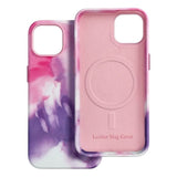 Magsafe Кожен Калъф за iPhone 13, Forcell Leather Splash Case, Розов (4)