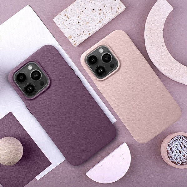 Magsafe Кожен Калъф за iPhone 14 Pro Max, Forcell Leather Case, Лилав (4)