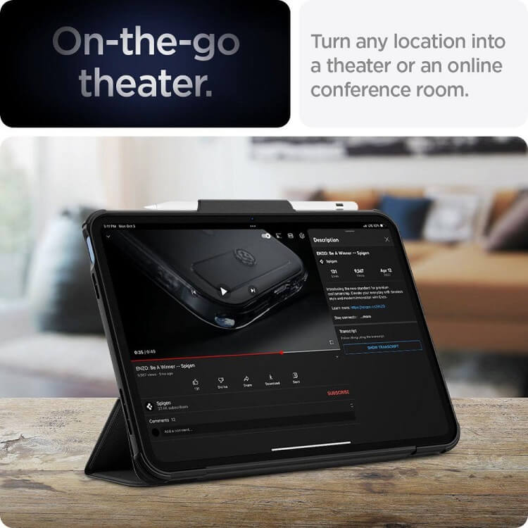 Противоударен Калъф за iPad 11th 2025 A16/ 10th 2022, Spigen Rugged Armor Pro Case, Черен (9)
