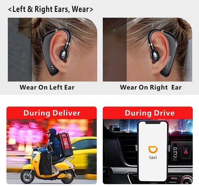 Безжична Слушалка, Lenovo HX106 Business Handsfree Bluetooth, Черен (5)