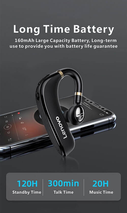 Безжична Слушалка, Lenovo HX106 Business Handsfree Bluetooth, Черен (2)