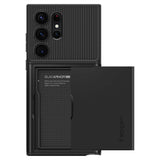 Калъф с Джоб за Карти за Samsung S23 Ultra, Spigen Slim Armor CS Case, Черен (5)