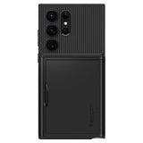 Калъф с Джоб за Карти за Samsung S23 Ultra, Spigen Slim Armor CS Case, Черен (4)