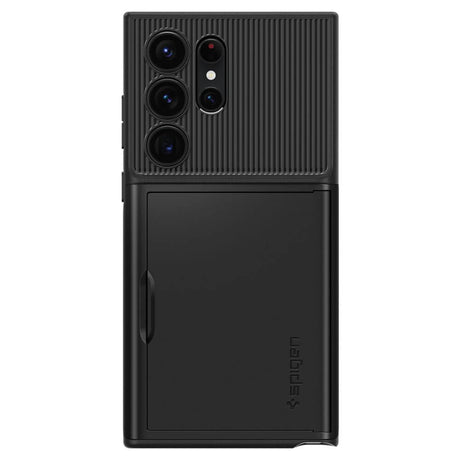 Калъф с Джоб за Карти за Samsung S23 Ultra, Spigen Slim Armor CS Case, Черен (4)