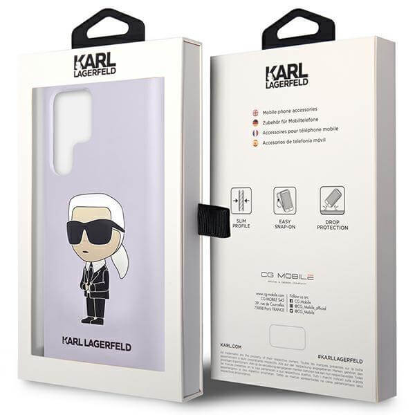 Луксозен Калъф за Samsung S23 Ultra, Karl Lagerfeld Silicone Ikonik Case, Лилав (6)