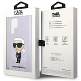 Луксозен Калъф за Samsung S23 Ultra, Karl Lagerfeld Silicone Ikonik Case, Лилав (6)