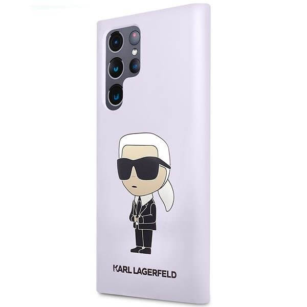 Луксозен Калъф за Samsung S23 Ultra, Karl Lagerfeld Silicone Ikonik Case, Лилав (3)