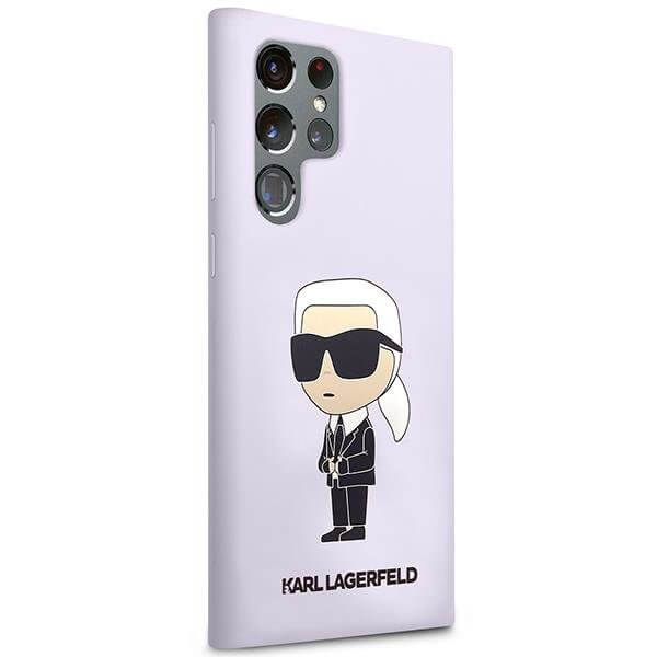 Луксозен Калъф за Samsung S23 Ultra, Karl Lagerfeld Silicone Ikonik Case, Лилав (4)