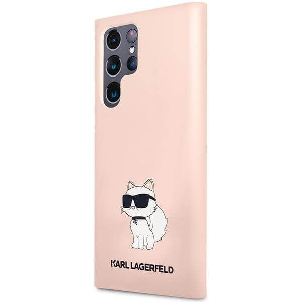 Луксозен Калъф за Samsung S23 Ultra, Karl Lagerfeld Silicone Choupette Case, Розов (3)