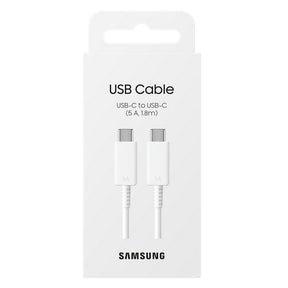 Оригинален USB-C към USB-C Кабел Samsung 1.8m 5A EP-DX510JWEGEU, Бял